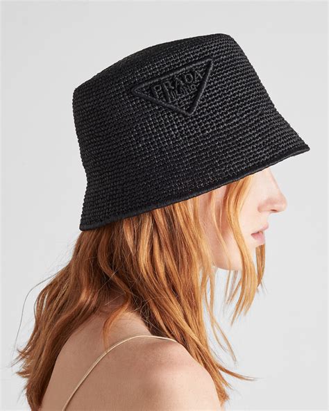 prada black bucket hat womens